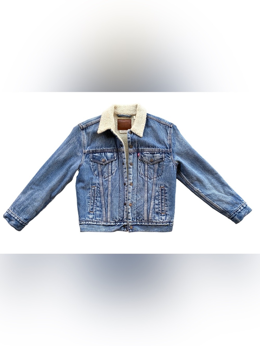 Blue Denim Faux Sherpa Jean Jacket | Medium